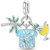LNQOBU 925 Sterling Silver Dangle Pendant Bead Charms for Bracelets,Compatible with Pandora Charms Bracelets and Necklaces