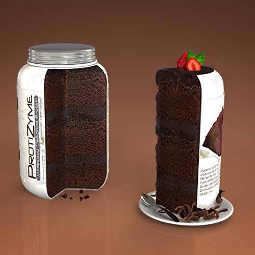 Metabolic Nutrition, Protizyme, 100% Whey Protein Powder, High Protein, Low Carb, Low Fat Whey Protein, Digestive Enzymes, 24 Essential Vitamins and Minerals, Chocolate Cake, 2 Pound (26 ser)