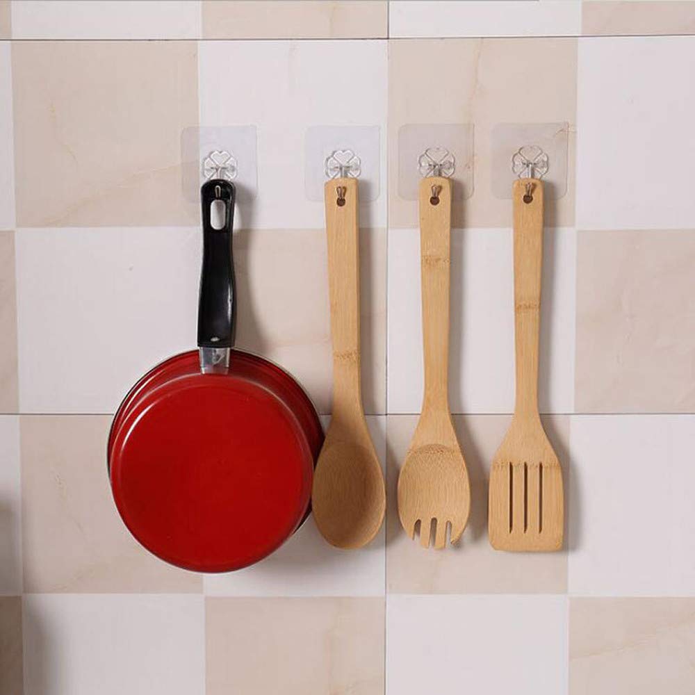 ObestChoose 12x Strong Transparent Suction Cup Sucker Wall Hooks Hanger For Kitchen Bathroom (12pc, Clear)