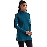 Fair Indigo Women's Luxe Organic 100% Cotton Mock Neck Tunic