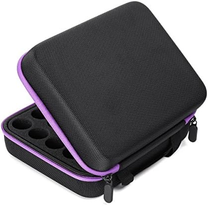 EAGKORD Essential Oils Carrying Case, 30 Bottles 5ml, 10ml, 15ml Bottles Lightweight Oil Storage Perfect for DoTerra and Young Living Oils with Foam Insert Essential Oil Holder (Black + Purple)