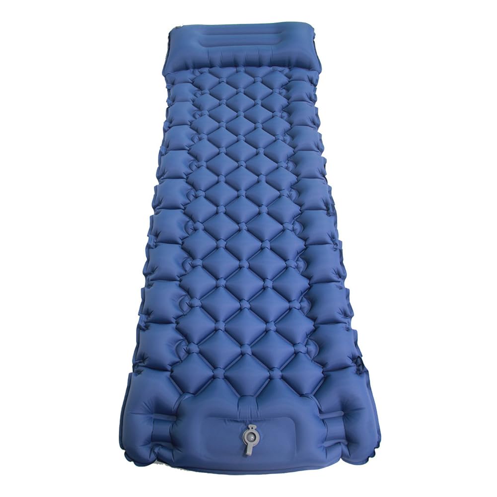 Loboo Idea Camping Sleeping Pad with Built-in Pump, Self-Inflating Sleeping Mats For Camping, Sleeping Pad For Tents,Hiking,Family Camping Winter Sleeping Pad (Blue, Single)