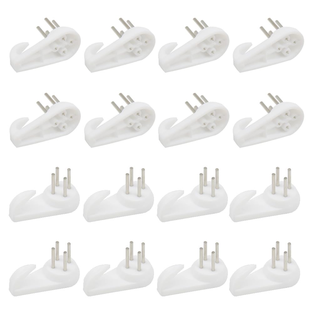 Hocansen 50 PCS Invisible Nail Wall Hooks Plastic Hardwall Hanger Hooks Picture Hangers Non-Mark Hook for Hanging Art Decorations Photo Frame (30x15x5/XK-SL)