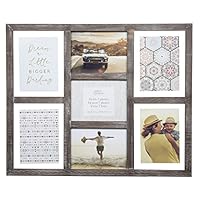 Gallery Solutions Rustic Greywash 7 Opening Collage Float Picture Frame