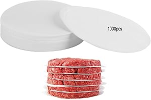 1000pcs Hamburger Patty Paper, 4.5inch Parchment Paper Rounds,Non-Stick Wax Papers, Food-Grade Burger Sheets for Freezing, Pa