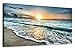 Waves Canvas Wall Art Beach Sunset Ocean Nature Pictures Long Canvas Artwork Prints Contemporary Wall Art Decor for Home Living Room Bedroom Decoration Office Wall Decor Framed Ready to Hang 20