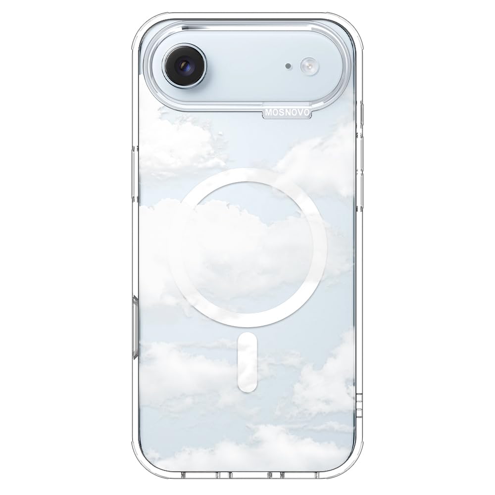 MOSNOVO for iPhone Air Case | Compatible with Magsafe | Military Grade 6.6ft Drop Tested | Camera Control | Clear with Cloud Design Image