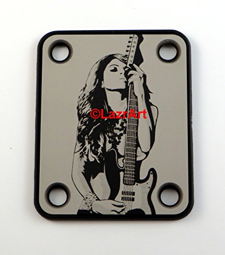 Laser Girl 601 - sexy, Fender style, engraved guitar neck plate