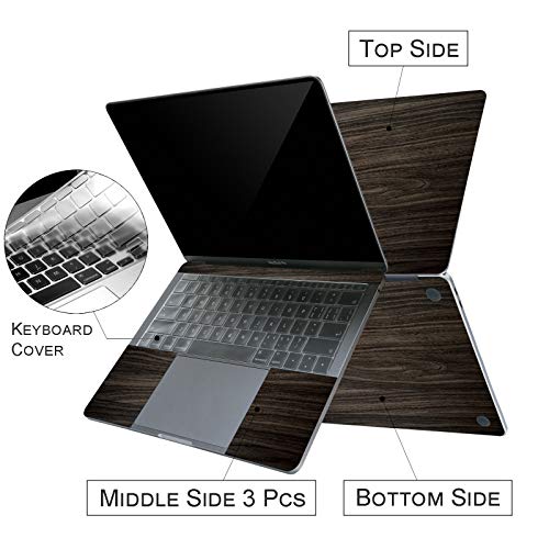 Digi-Tatoo [Wood Texture] 4-in-1 MacBook Skin Decal Sticker for MacBook Pro 13 Inch w/Touch Bar (Model A1706), Full Body Protective, Removable and Anti-Scratch - Thumbnail 3