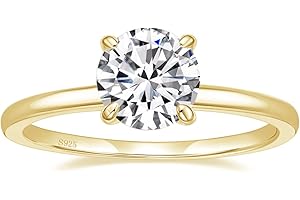 EAMTI 1.5CT 925 Sterling Silver Engagement Rings Round Cut Solitaire Cubic Zirconia CZ Wedding Promise Rings for Her Wedding 