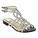 EYE CANDIE EC29 Women's Sparkly Rhinestone Strappy Open Heel Flat Dress Sandals