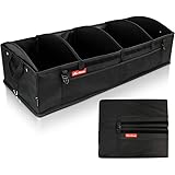Home Innovation Trunk Organizer for SUV Car, Truck, Auto, Minivan - 4 Adjustable Compartments Foldable Portable Trunk Organiz