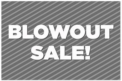 CGSignLab | "Blowout Sale -Stripes Gray" Clear Window Decal (5-Pack) | 18"x12"