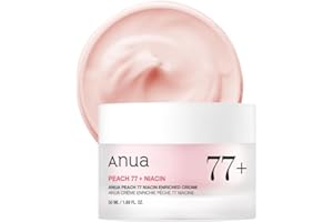 Anua Peach Niacinamide Cream, Face Moisturizer for Dry Skin with Vitamin B12, Collagen, Ceramide, Panthenol, Korean Skin Care for Glass Skin (50ml, 1.69 fl.oz.)