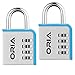 ORIA Combination Lock, 2 Pack Combination Lock, 4 Digit Padlock with Water Proof Design for School, Travel Baggage, Gym, Sport Locker, Toolbox and Storage (Silver/Blue)