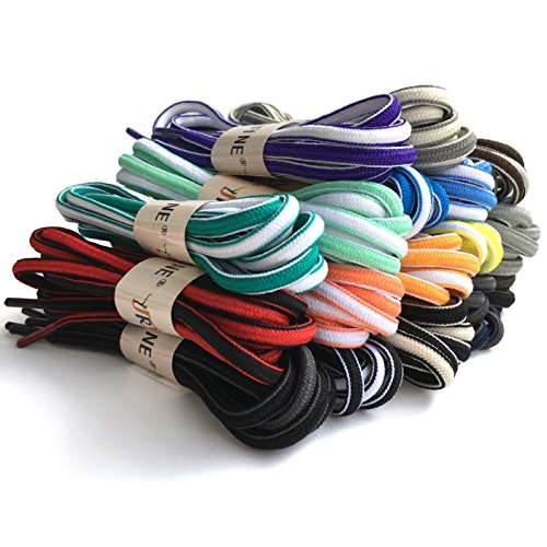 YJRVFINE 1 Pair 45.28" Oval Shoelaces for Athletic Shoes Sneakers Shoe Laces Canvas Shoe Strings(Black Red)