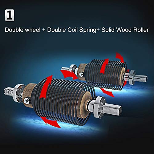 Oileus AB Roller Wheel for Abdominal Exercise, Core Workout Equipment with Automatic Rebound Assistance and Resistance Springs with Ergonomic Handle Sold with Knee Pad - Thumbnail 4