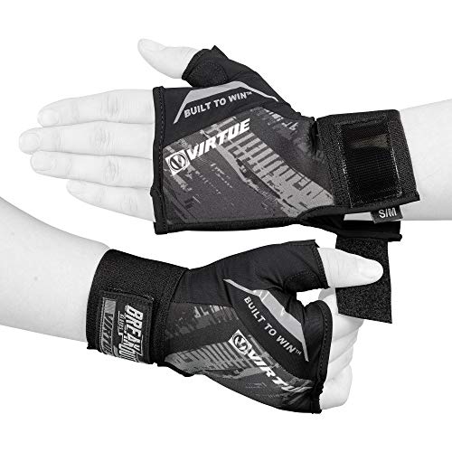 Virtue Breakout Gloves - Pro Half Hand Paintball Gloves - Graphic Black (LG/XL/2XL)