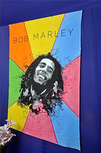 Bob marley Brush print Tapestry, Hippy Mandala Bohemian Tapestries, Indian Dorm Decor, Psychedelic Tapestry Wall Hanging Ethnic Decorative (Multi Color)