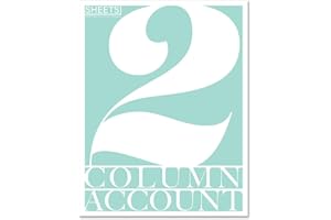 BookFactory 2 Column Ledger Sheets/Account Loose Paper/Accounting Paper (Two Columns Columnar Sheet Format) - 3 Hole Punched Loose Leaf Sheets, 50 Pgs, 8.5'' x 11'' (Made in USA)