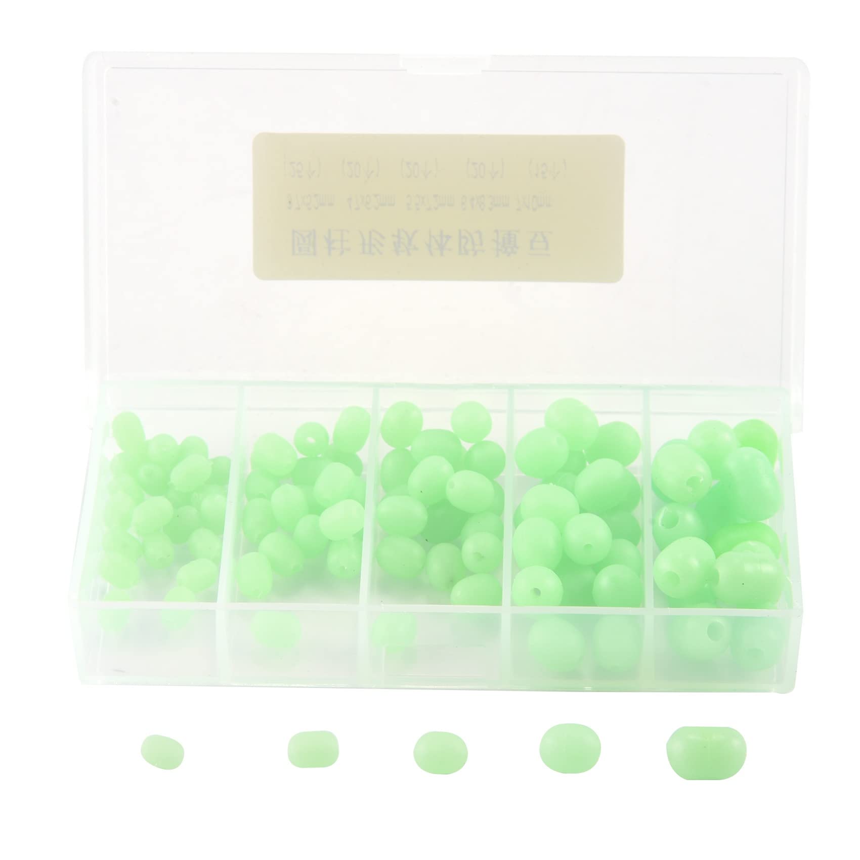 Muuisndjaq 100pcs Oval Soft Luminous Fishing Beads Sea Fishing Lure Floating Float Tackles