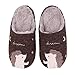 Cute Animal House Slippers for Women Fuzzy Hedgehog Home Shoes Waterproof Sole Indoor Slippers, Brown, 8-9.5 Women / 6.5-8 Men