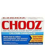 Chooz Antacid Gum Mint 12 count package