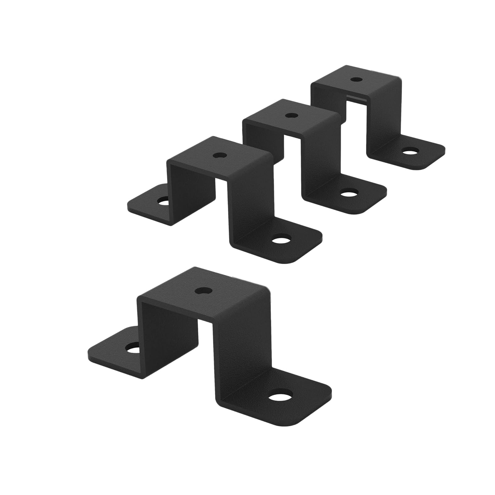 VANROUG 4 Pcs Square Pipe Clamp, U Shaped Connector Bracket, U Shaped Strut Connector, Fence Post Wall Fixing Bracket Suitable for Water Pipes, Balcony Railing, Stairs Railing (1"x1")