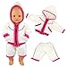 BARWA 5 Sets Jumpsuits Clothes Outfits Handmade Costume Pajamas for 14 to 16 Inch Dolls