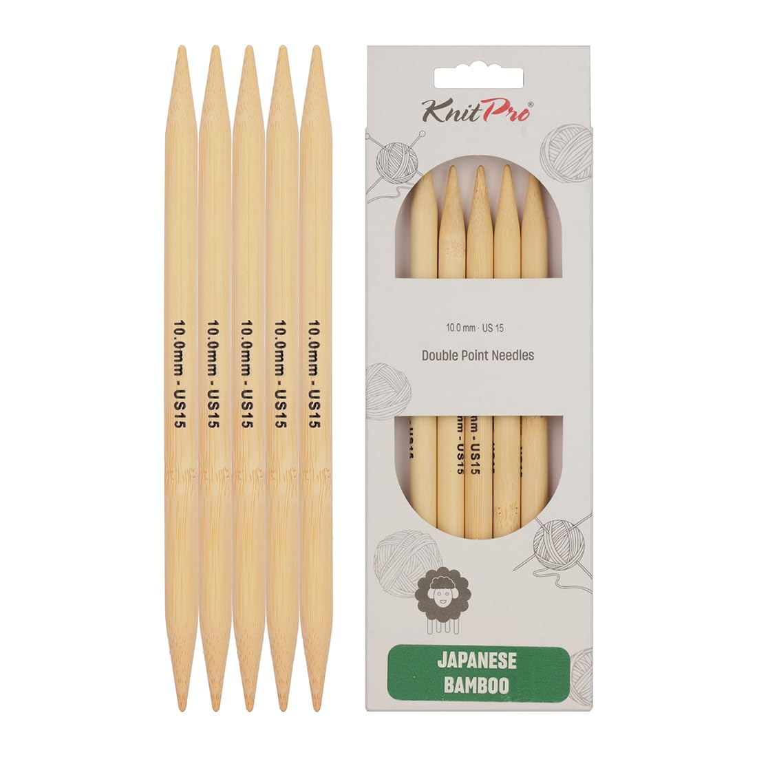 KnitPro Bamboo Double Pointed Needles 8" (20cm) | 10.00mm — image 1