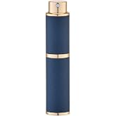 LISAPACK Perfume Travel Refillable Atomizer, 10ml Cologne Spray Bottle | Small fragrance travel size refill sprayer, twist-up mini portable decant for perfumes women men 10ml(Blue)