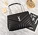 Paper Yves Saint Laurent monogramme loulou loulou medium in matelasse-y-leather shoulder bag (black)
