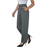 keriffe Womens Stretchy Dress Pants 2 Pockets High Waist Pull On Office Slacks Casual Business Work Wide Leg Pants Trousers