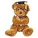 Brown Teddy Bear Graduation Plush Toy, Stuffed Animal with Glasses and Grad Cap for 2024 Graduates