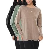 Miniyear 3 Pack Womens Long Sleeve T Shirts 2025 Fall Trendy Outfits Lightweight Soft Basic Workout Y2K Tops Oversized Blouse