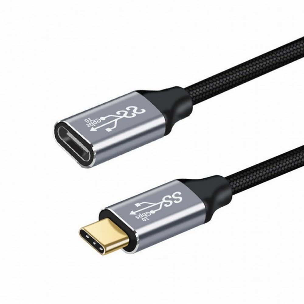 CY Cable USB-C USB 3.1 Type-C Male to Female Extension Data Cable 10Gbps 100W with Sleeve Compatible with iPhone 15 Laptop (300cm)