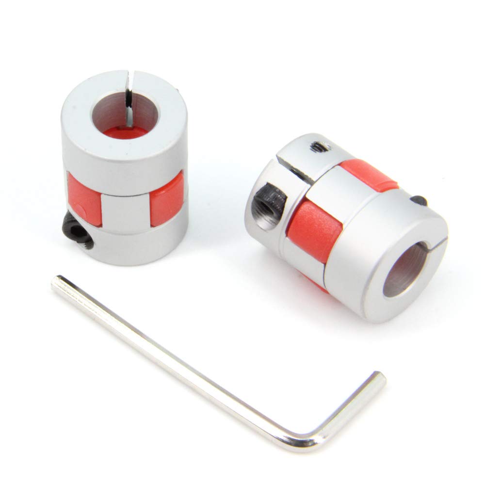 Zeberoxyz 2PCS 10mm to 10mm Aluminium Plum Flexible Shaft Coupling Diameter 20mm Length 25mm Connector Flexible Coupler for 3D Printer CNC Machine and Servo Stepped Motor（10x10mm）