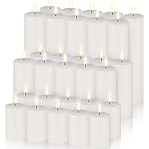 Amyhill Set of 30 White Unscented Pillar Candles 2 x 3, 2 x 5, 2 x 8 Inch Large Tall Pillar Candles Bulk Rustic Emergency Big Cotton Wick Wax for Wedding Home Restaurants Spa Church Decorations