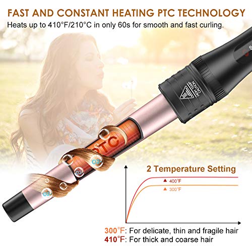 5 in 1 Curling Iron Wand Set with 5 Interchangeable Ceramic Barrels