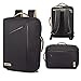 TUGUAN Briefcase Bag,17 Inch Laptop Bag Functional Travel College Anti Theft Backpack for Men Black