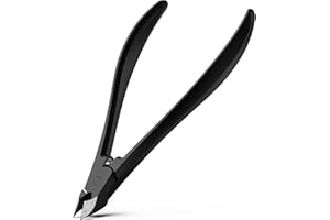 BEZOX Cuticle Cutters for Nails - Precision Half Jaw Cuticle Clippers, Stainless Steel Cuticle Trimmer for Manicure and Pedicure, Professional Cuticle Remover Tool - Black