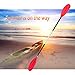 Overmont Kayak Paddle 90.5in/230cm Heavy Duty Aluminum Alloy Lightweight Boating Oar for Inflatable Kayaks with Paddle Leash (Red, 90.5‘’)