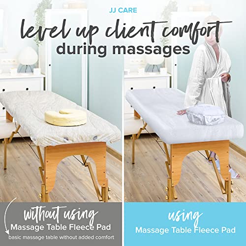 JJ CARE PREMIUM MASSAGE TABLE FLEECE PAD SET – [30″X72″ MASSAGE TABLE WOOL COVER AND 16″X17″ FLEECE MASSAGE FACE COVER], 570GSM PADDED MASSAGE TABLE COVER, FLEECE MASSAGE TABLE COVER, FLEECE PAD SET