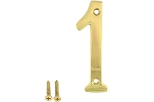 ZHONGWANG HARDWARE ZW Hardware A200 4 Inch Brass Bright Brass House Number 1