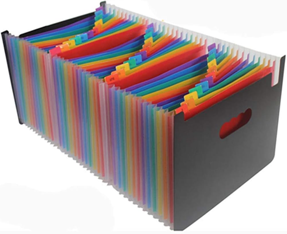 Egurs Expanding File Folder A4 Size Document Organiser Plastic Rainbow