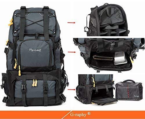 G-raphy Camera Backpack Bag Hiking Travel Backpack for All DSLR SLR Cameras, Laptops, Tripods and Accessories