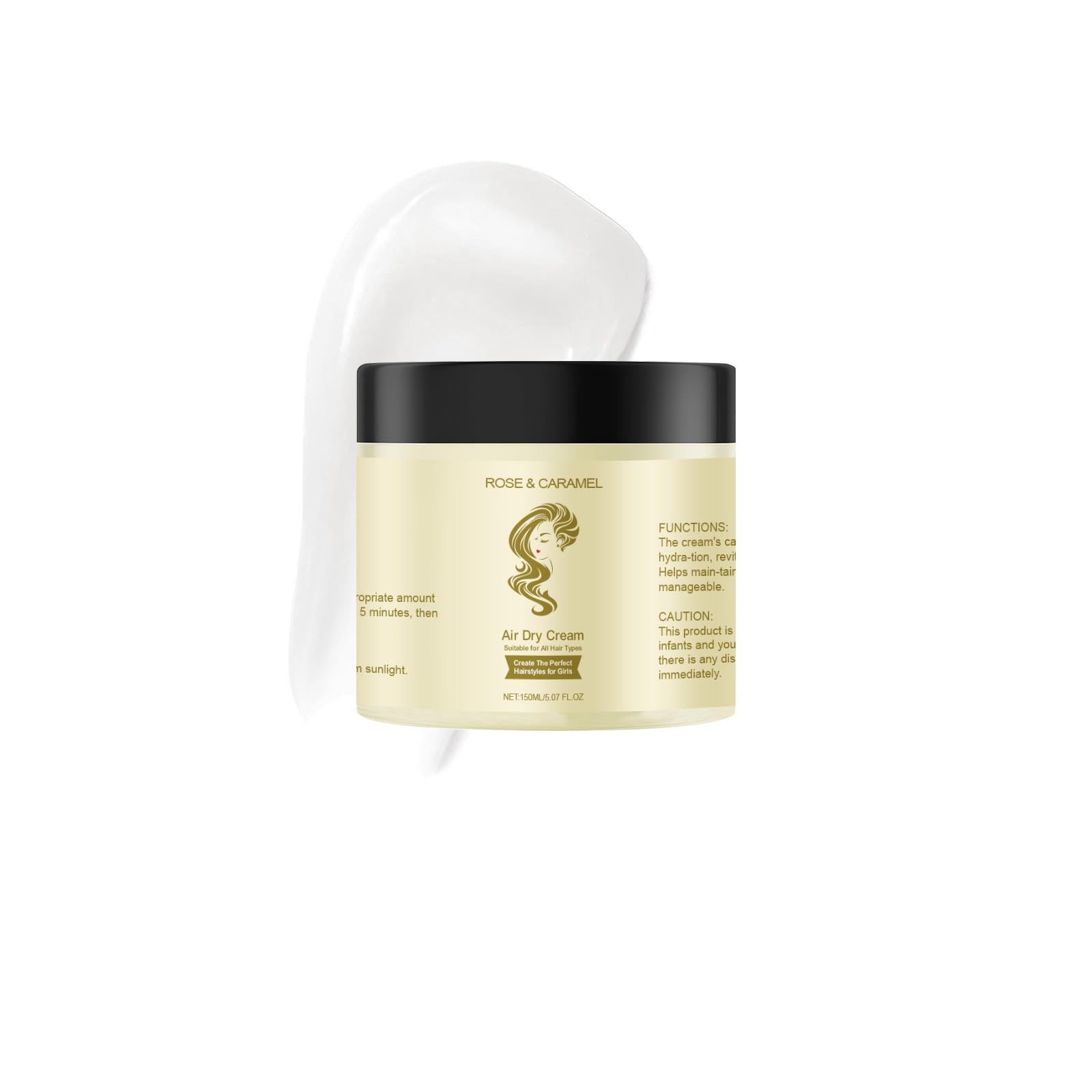 Photo 1 of ***FACTORY SEALED***ROSE & CARAMEL Complete Air Dry Cream,New No Heat Air Dry Cream, Smoothens and Defines Hair, Hair Styling Creams for Curly, Wavy & Straight Hair**5.07 FL OZ*** (1PCS)***FACTORY SEALED***