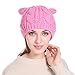 GEANBAYE Soft Fabric Women's Hat Cat Ear Crochet Braided Knit Caps