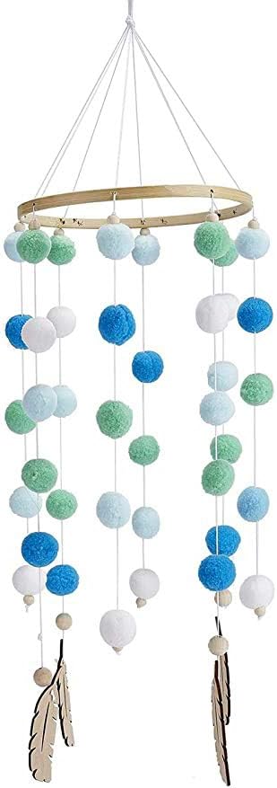 Felt Ball Mobile, Baby Mobile, Crib Mobile, Nursery Cot Mobile, Pom Pom Mobile, Nursery Mobile, Gender Neutral, Baby Felt Mobile (Green)