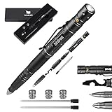 Practical Survival Pen - Best EDC Survival Gear + Flashlight + Bottle Opener + Ballpoint Pen + - 2 Ink Cartridges + 3 Batteries - Gift Boxed (Black)